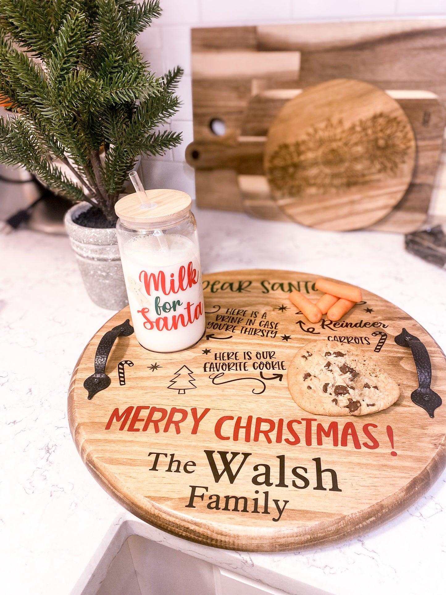 Santa’s Milk & Cookies Tray Set